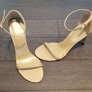 Stuart Weitzman Nudist patent sandals, sz 9